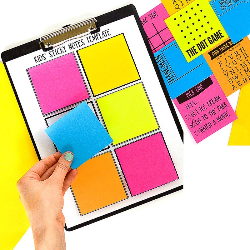 SIMONA Sticky Notes 3x3 in, 6 Color Bright Colorful Sticky Pad, 6 Pads/Pack, 100 Sheets/Pad, Self-Sticky Note Pads (Yellow, Green, Blue, Orange, Purple, Rose) â€¦ - Image 3